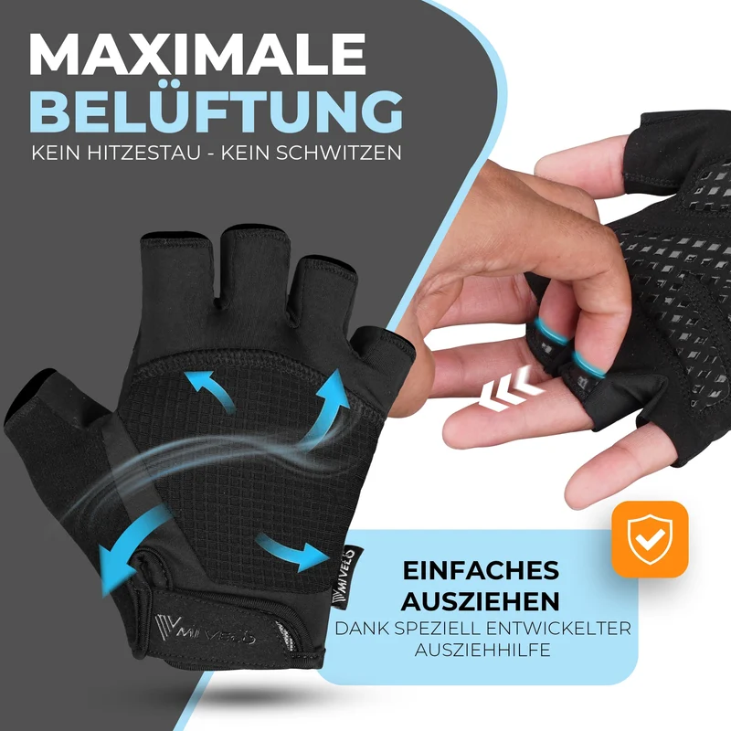 Ergonomische Halbfinger Fahrradhandschuhe „BEN“