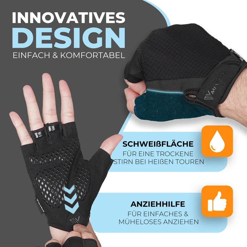 Ergonomische Halbfinger Fahrradhandschuhe „BEN“