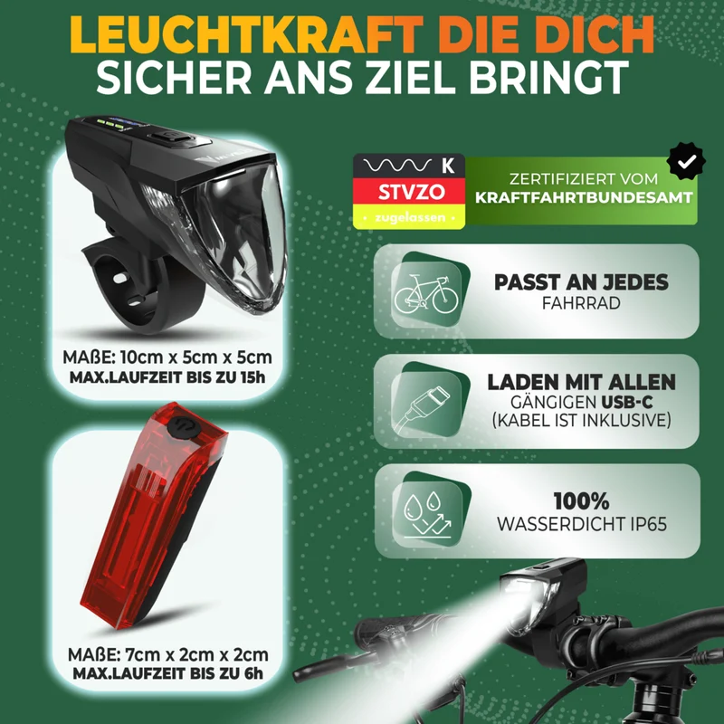 Fahrradlicht Set 70 Lux