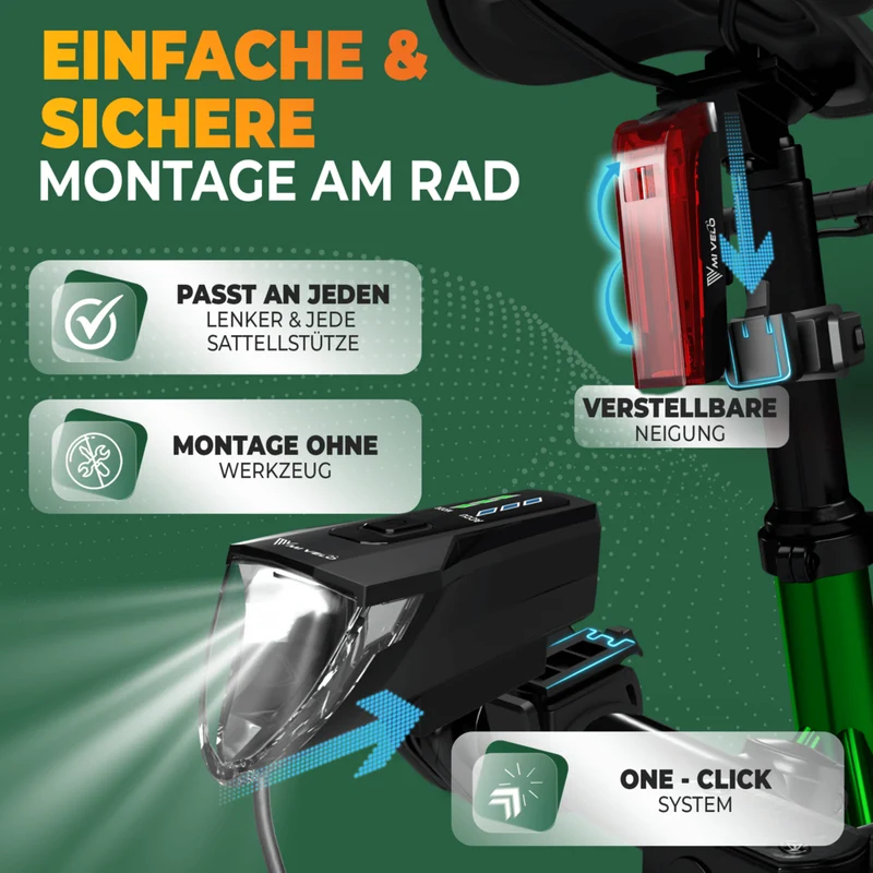 Fahrradlicht Set 70 Lux