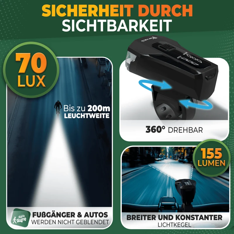 Fahrradlicht Set 70 Lux