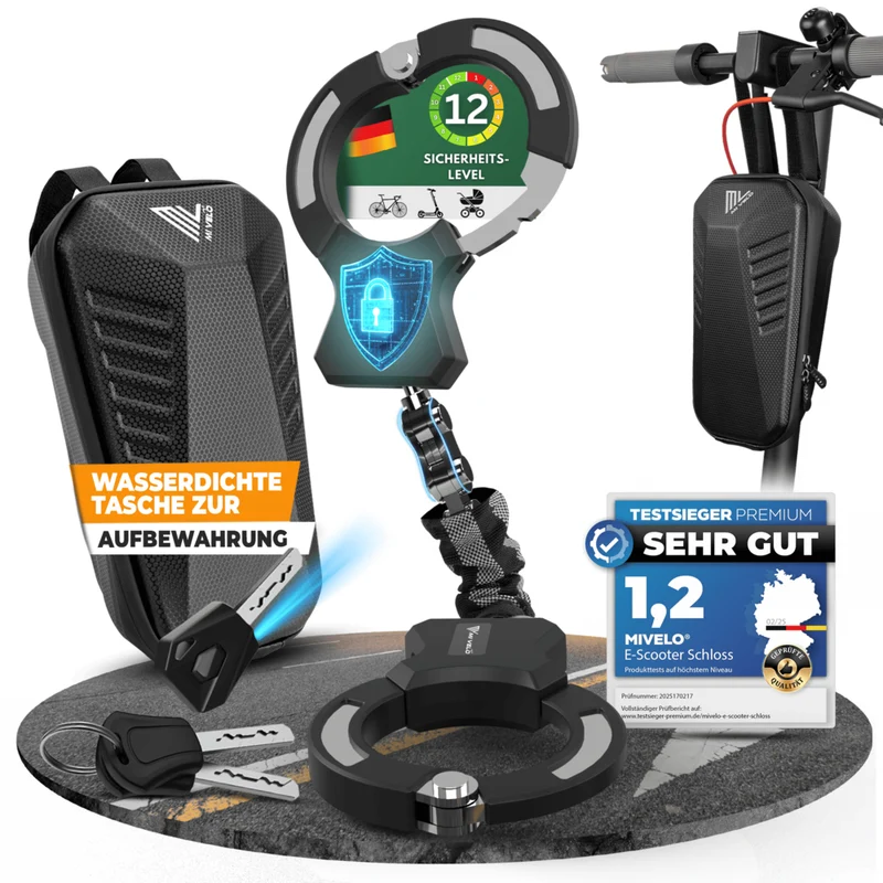 Handschellenschloss für E-Scooter mit Gliederkette 60cm