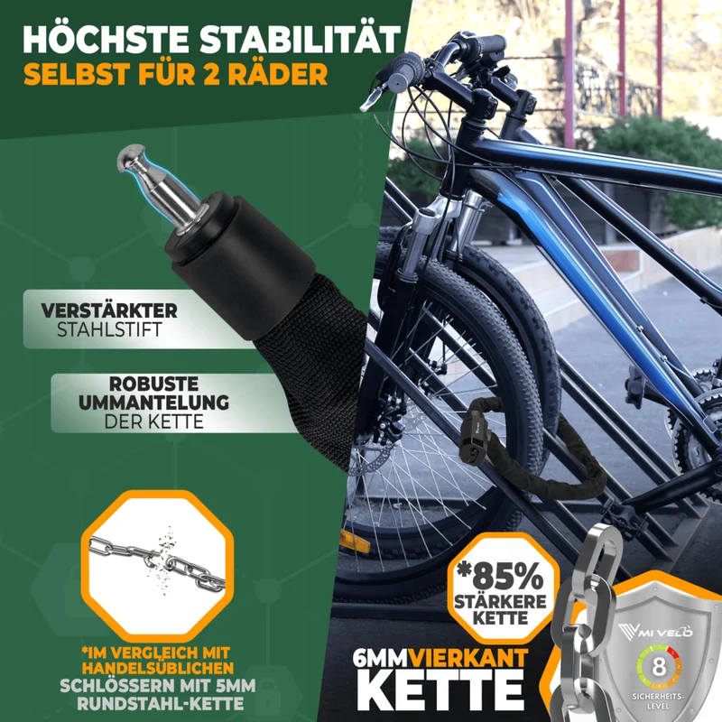 Fahrradschloss Kettenschloss mit Schlüssel 90cm