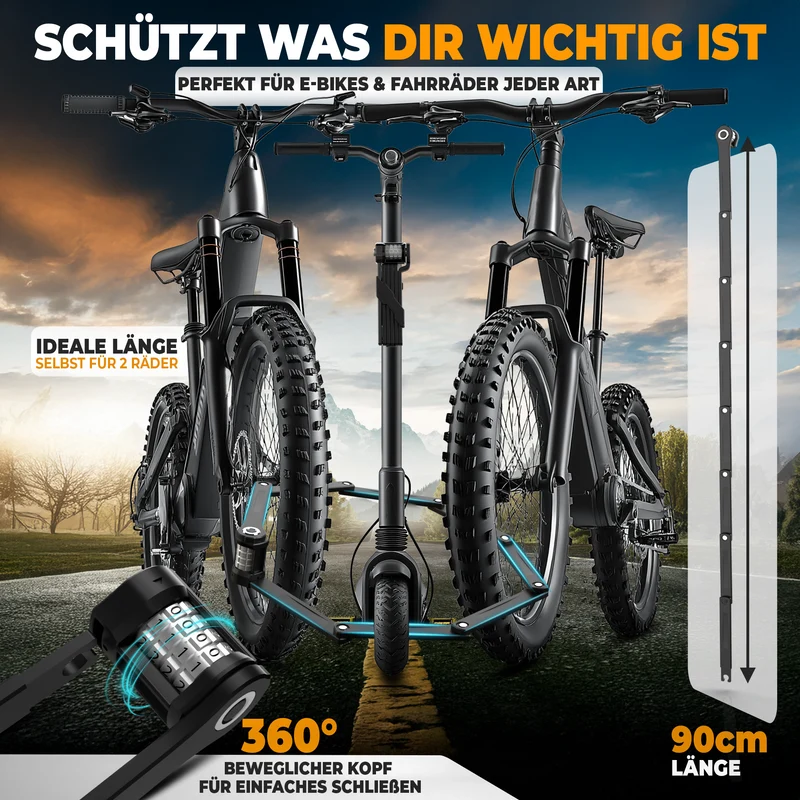 Faltschloss mit Zahlencode & Metall-Drehwalzen 90 / 120cm