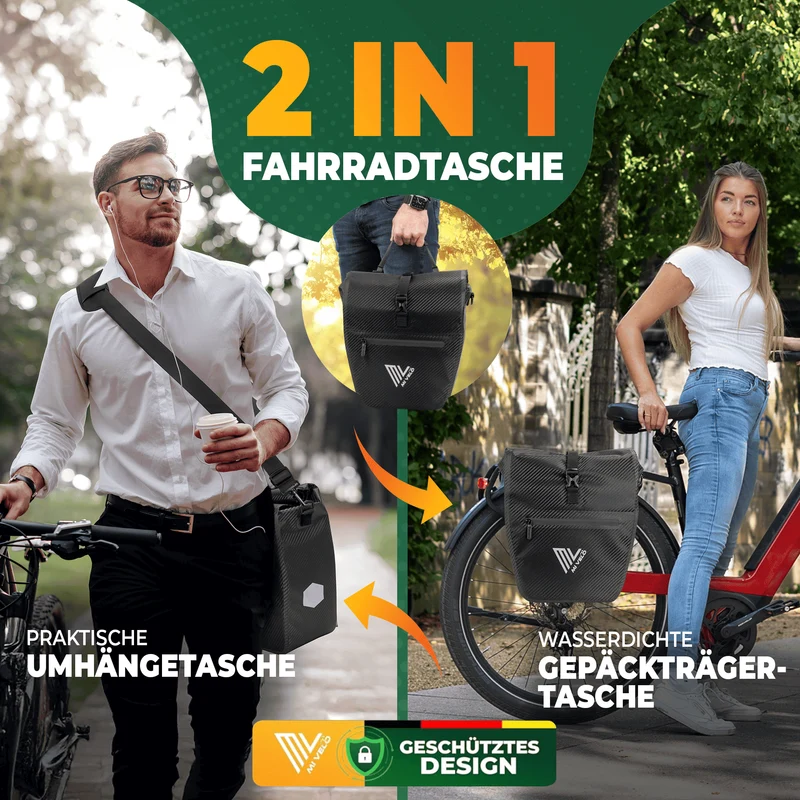 2in1 Fahrradtasche für Gepäckträger „CAPAX“ 20L