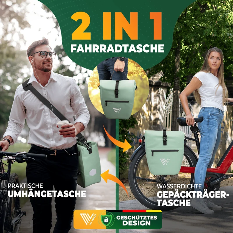 2in1 Fahrradtasche für Gepäckträger „CAPAX“ 20L