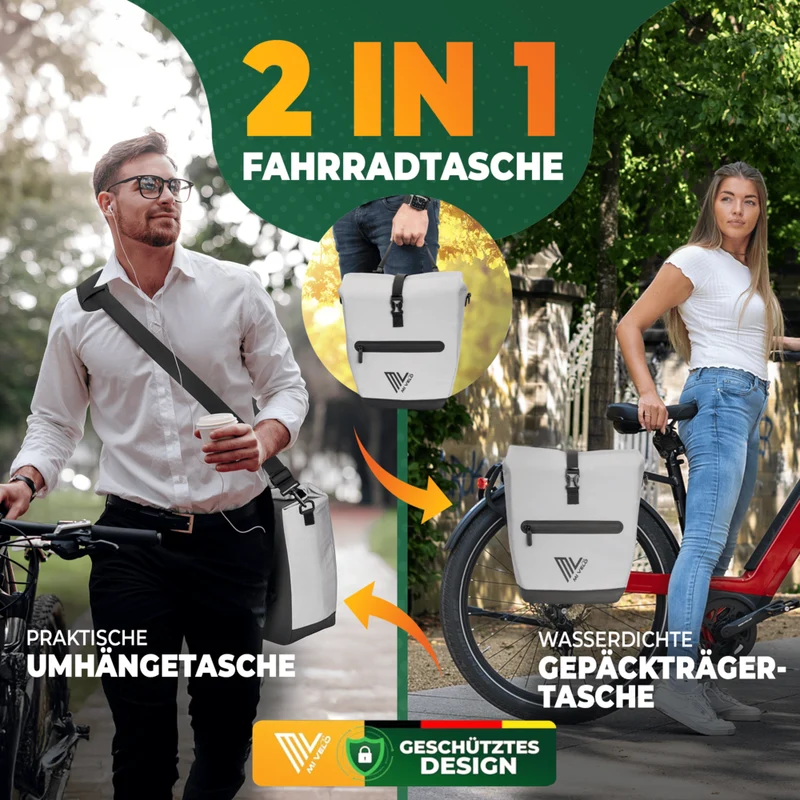 2in1 Fahrradtasche für Gepäckträger „CAPAX“ 20L