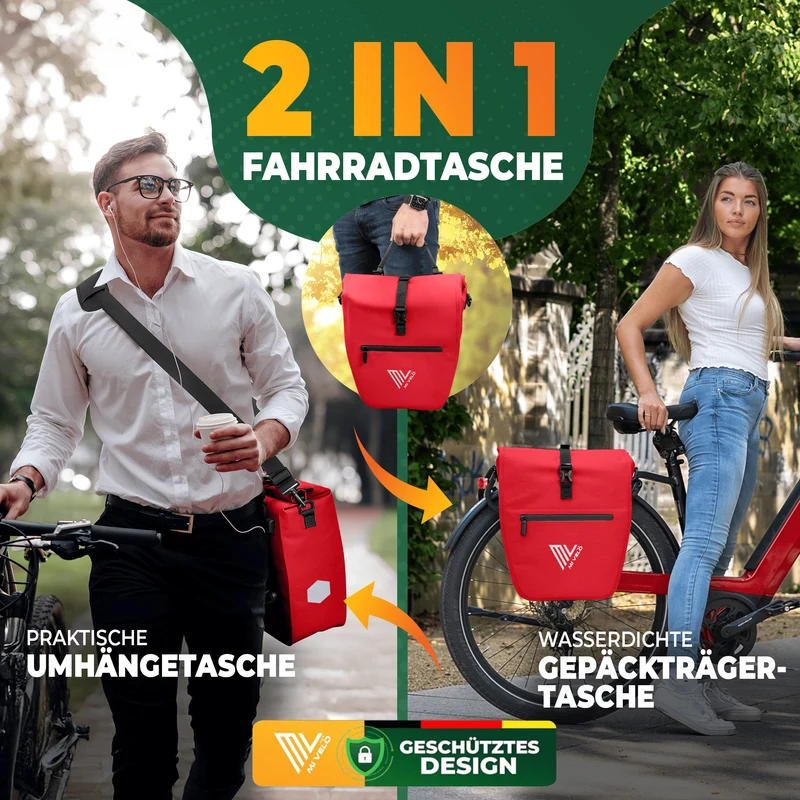 2in1 Fahrradtasche für Gepäckträger „CAPAX“ 20L