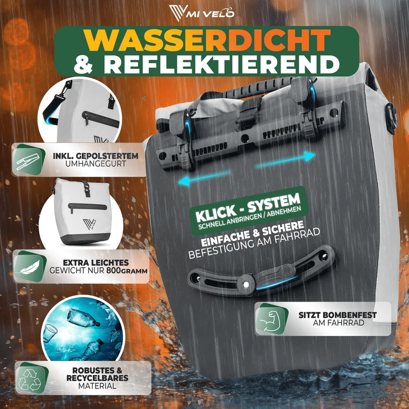 2in1 Fahrradtasche für Gepäckträger „CAPAX“ 20L