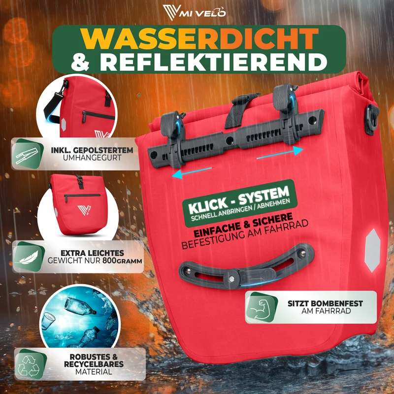 2in1 Fahrradtasche für Gepäckträger „CAPAX“ 20L