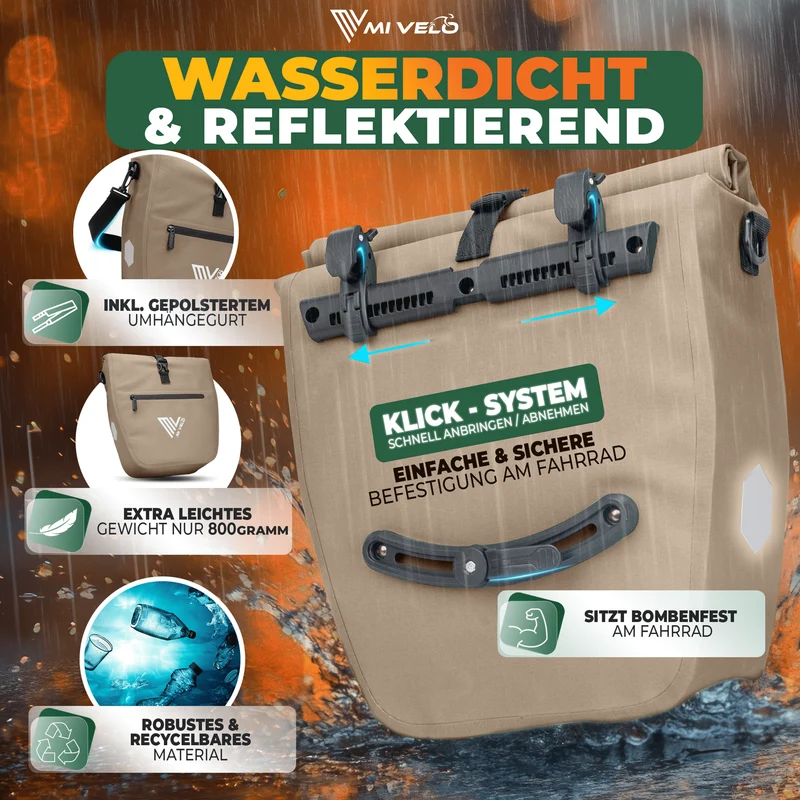 2in1 Fahrradtasche für Gepäckträger „CAPAX“ 20L