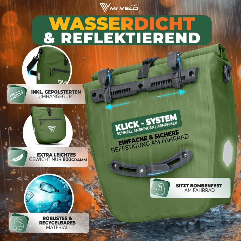 2in1 Fahrradtasche für Gepäckträger „CAPAX“ 20L