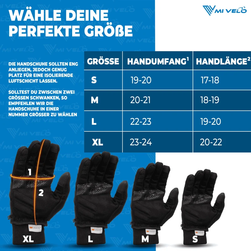 Fahrradhandschuhe Winter mit Thermo-Fleece „THERMO-FIT“