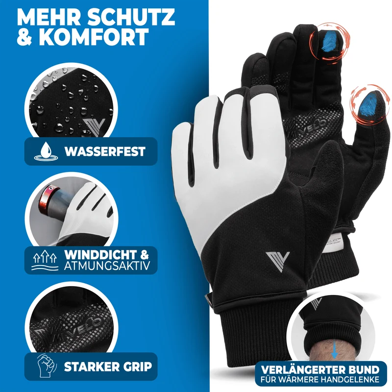 Fahrradhandschuhe Winter mit Thermo-Fleece „THERMO-FIT“