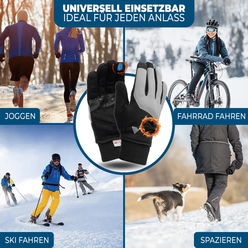 Fahrradhandschuhe Winter mit Thermo-Fleece „THERMO-FIT“