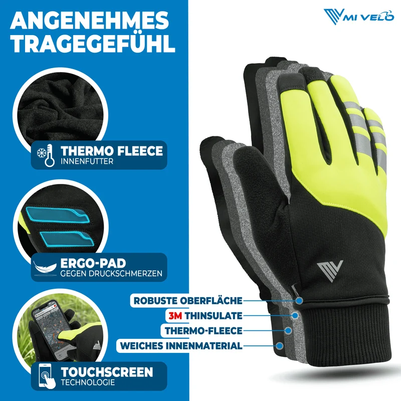 Fahrradhandschuhe Winter mit Thermo-Fleece „THERMO-FIT“