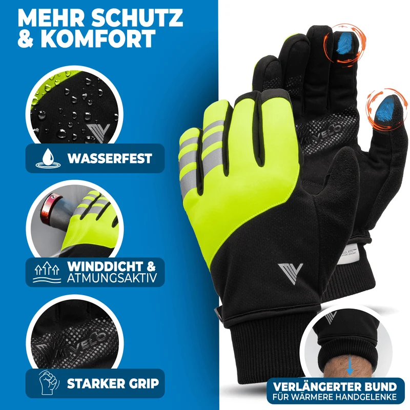 Fahrradhandschuhe Winter mit Thermo-Fleece „THERMO-FIT“