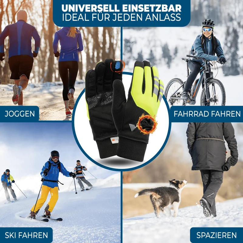 Fahrradhandschuhe Winter mit Thermo-Fleece „THERMO-FIT“