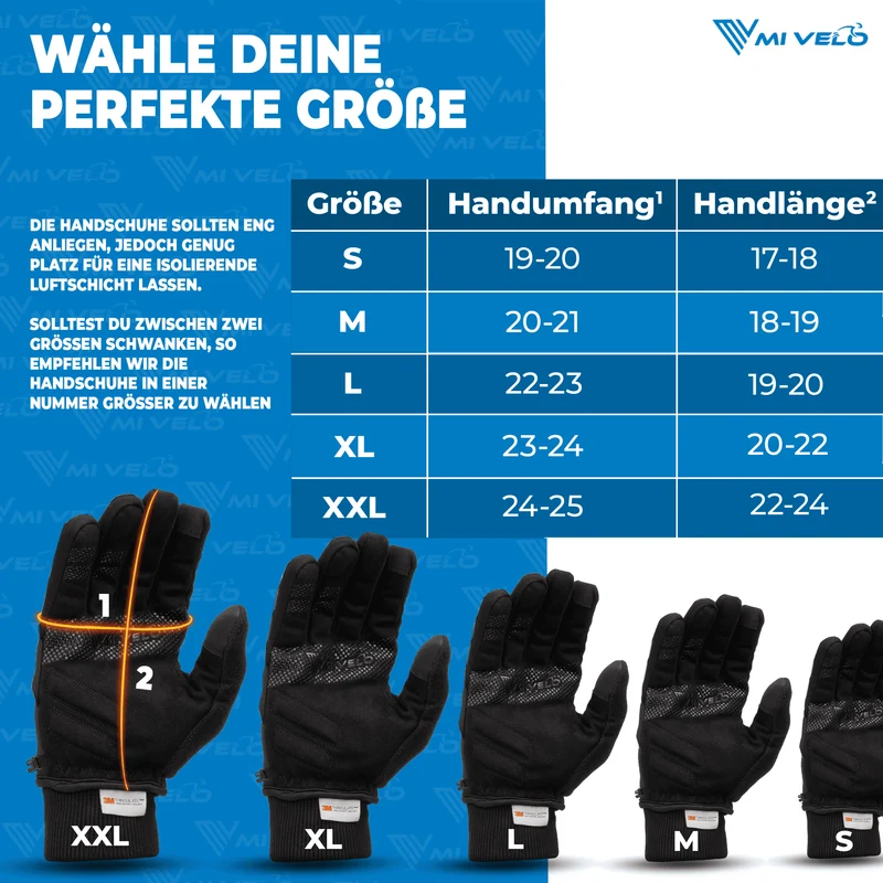 Fahrradhandschuhe Winter mit Thermo-Fleece „THERMO-FIT“