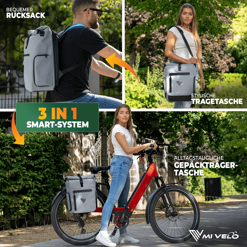 Fahrradtasche & bequemer Rucksack kombiniert 25L „EVO“