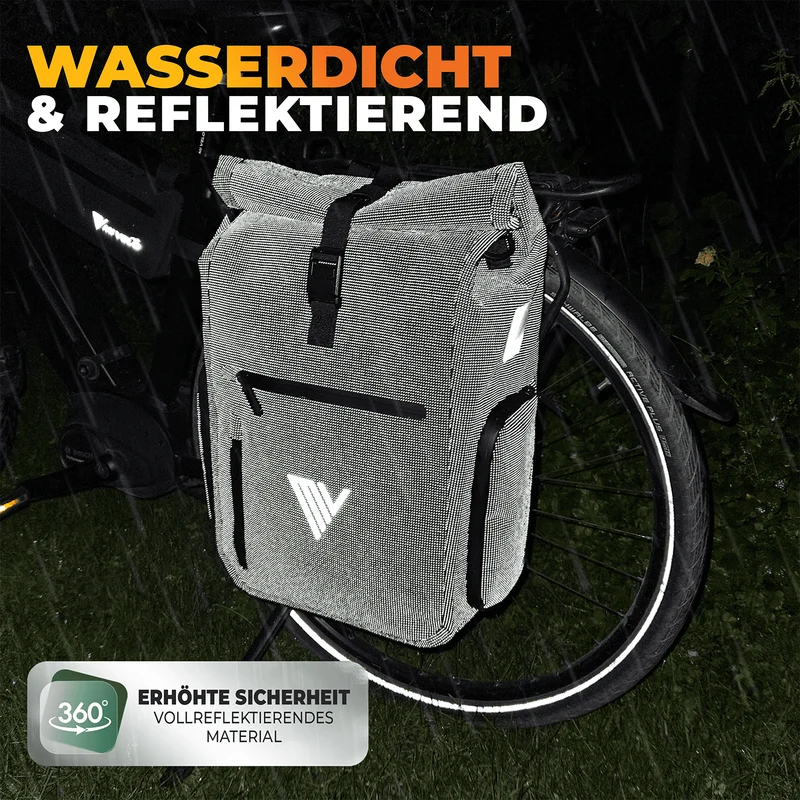 Fahrradtasche & bequemer Rucksack kombiniert 25L „EVO“
