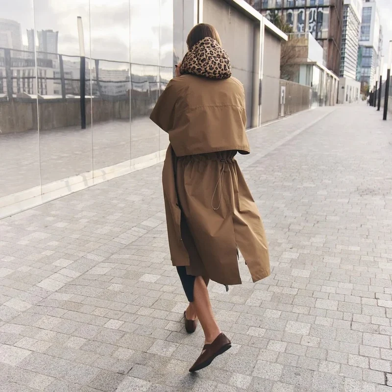 Trench-coat imperméable Fudoon unisexe respirant à taille réglable