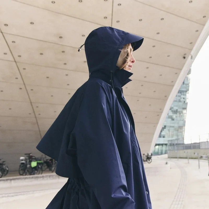 Trench-coat imperméable Fudoon unisexe respirant à taille réglable