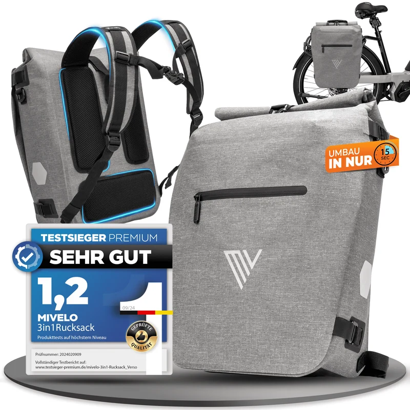 Fahrradtasche auch als Rucksack 22L „VERSO“
