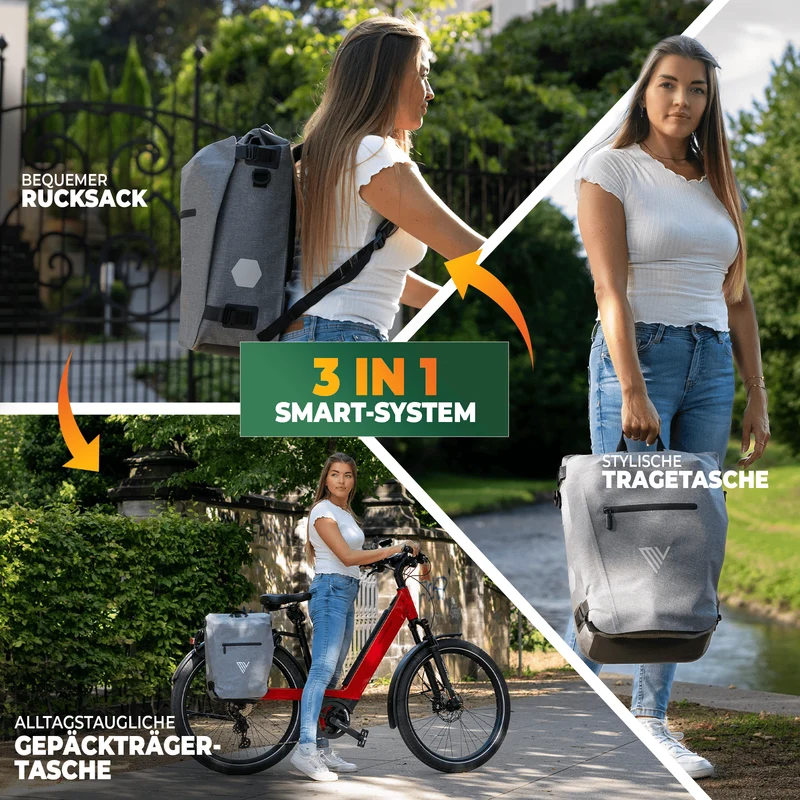Fahrradtasche auch als Rucksack 22L „VERSO“