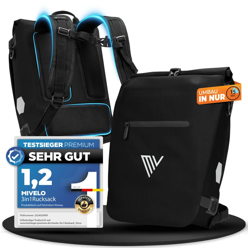 Fahrradtasche auch als Rucksack 22L „VERSO“