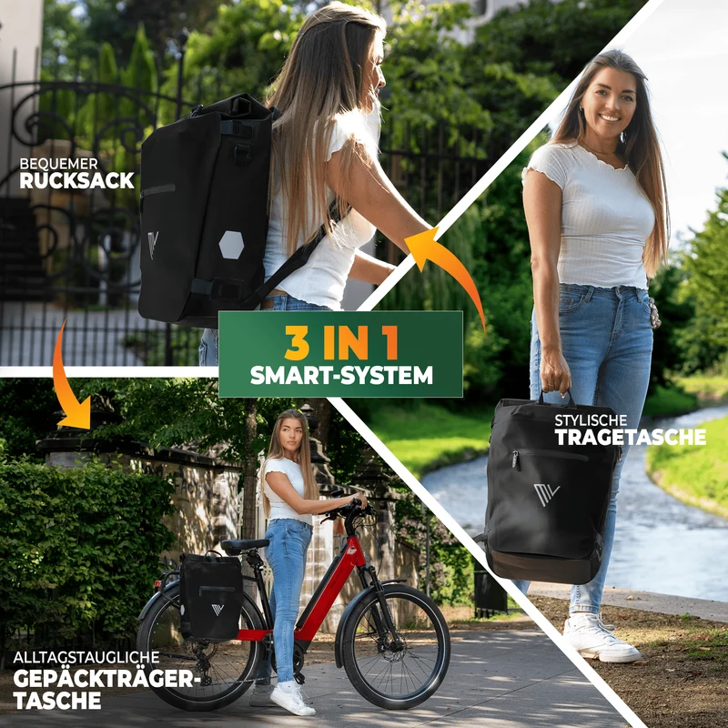 Fahrradtasche auch als Rucksack 22L „VERSO“