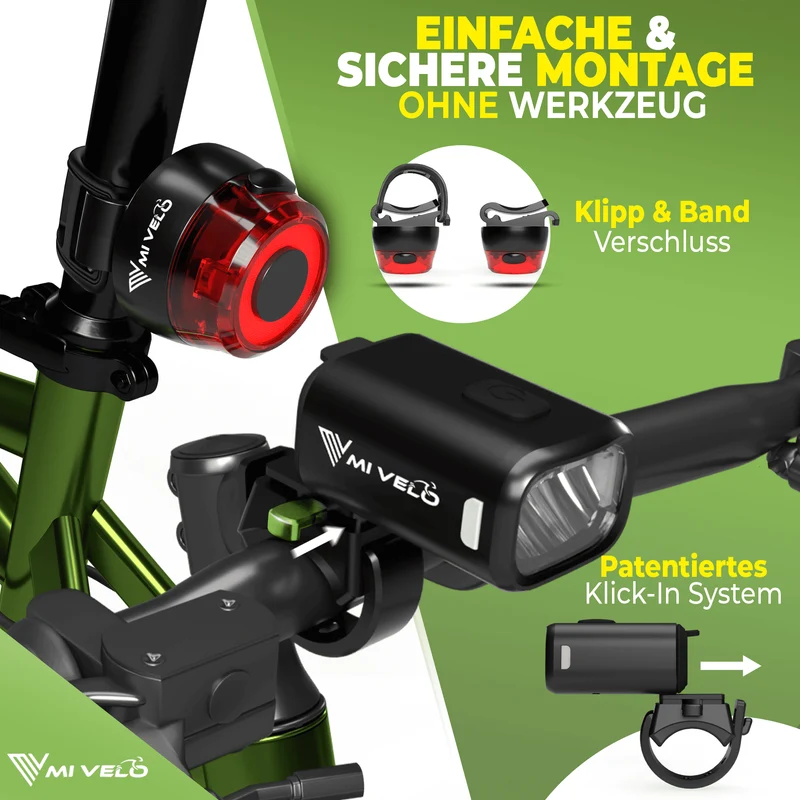 Fahrradlicht Set 50Lux mit Bremslicht „SPARK PRO“