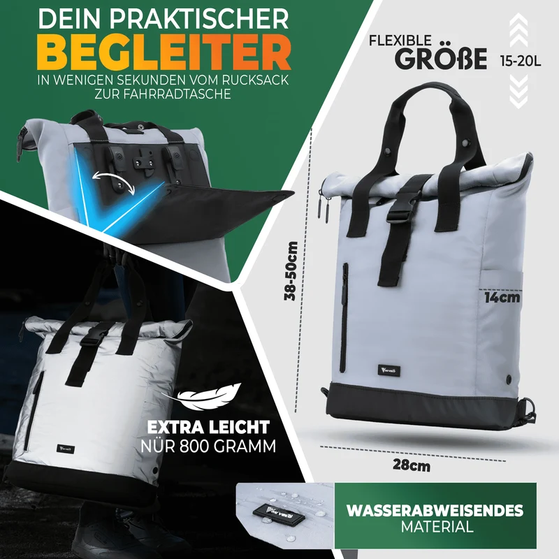 Fahrradrucksack mit klappbarem Rückenteil "MAYA"
