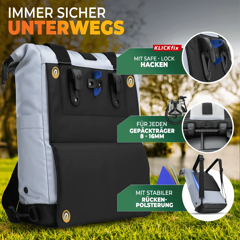 Fahrradrucksack mit klappbarem Rückenteil "MAYA"