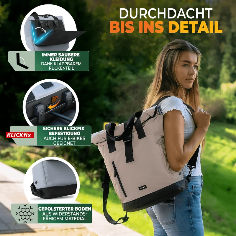 Fahrradrucksack mit klappbarem Rückenteil "MAYA"