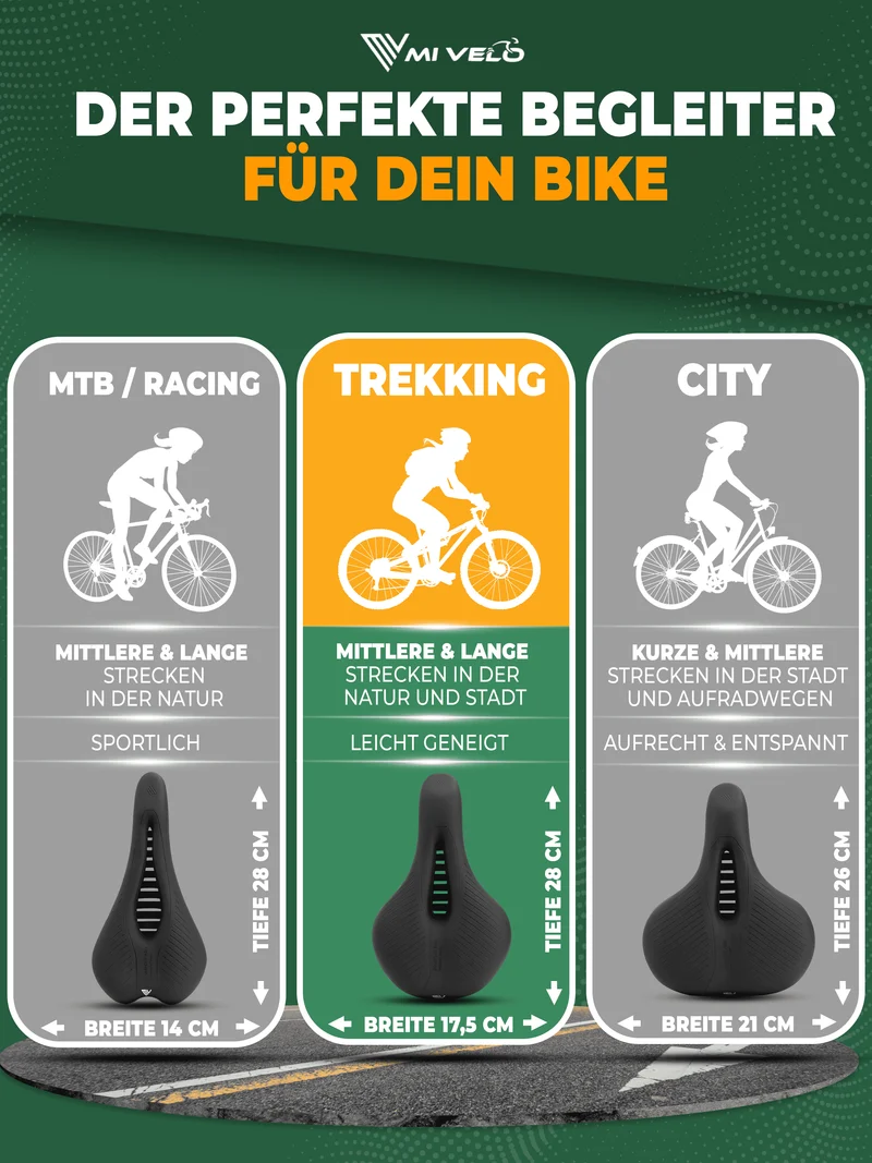 Ergonomischer Fahrradsattel mit Memory-Foam „Trekking“