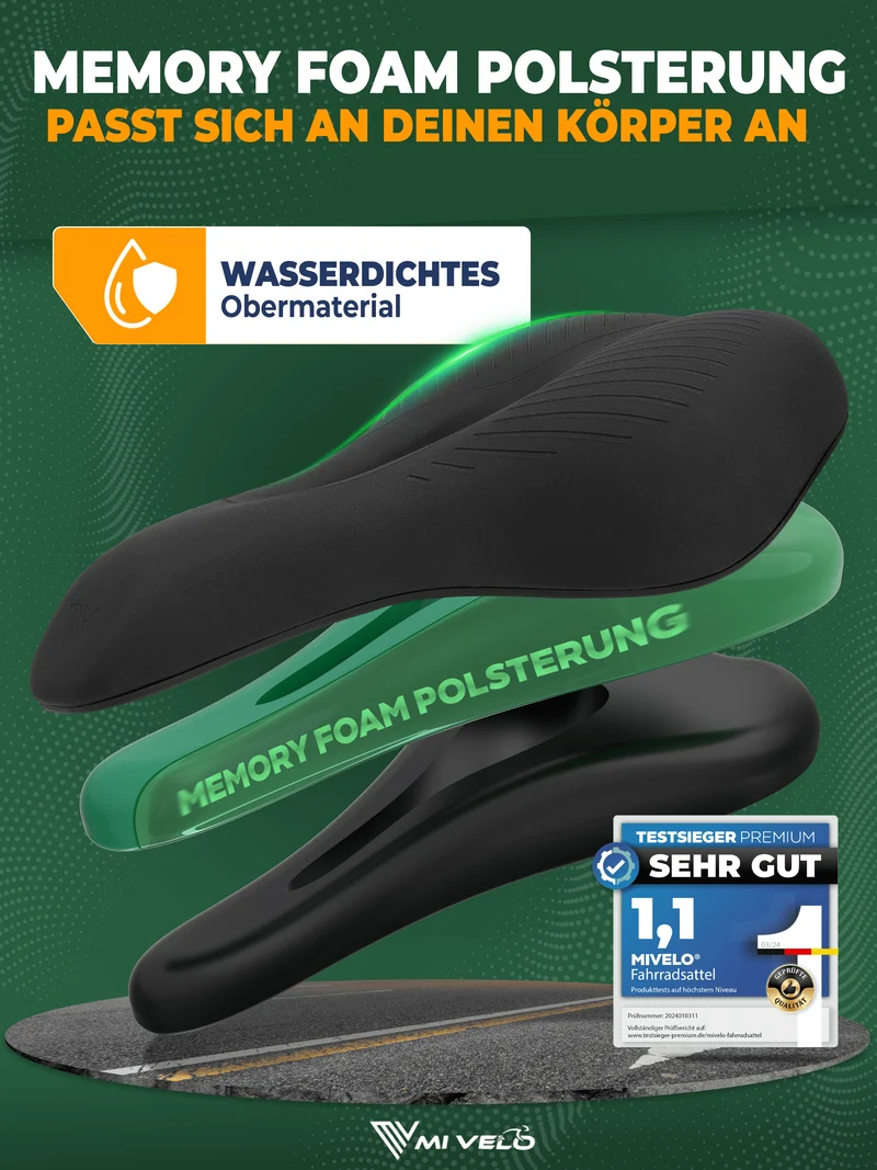 Ergonomischer Fahrradsattel mit Memory-Foam „Trekking“