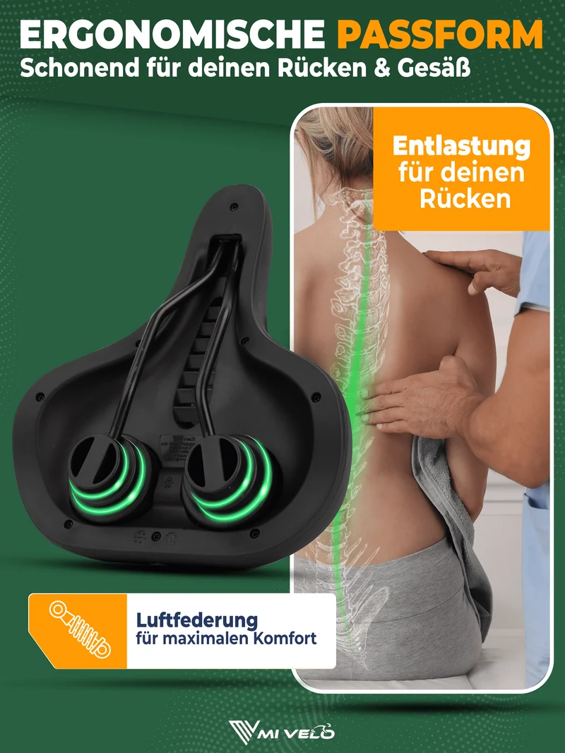 Ergonomischer Fahrradsattel mit Memory-Foam „City“