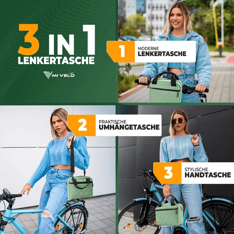 Lenkertasche mit Tragegriff 6L „LUNA“