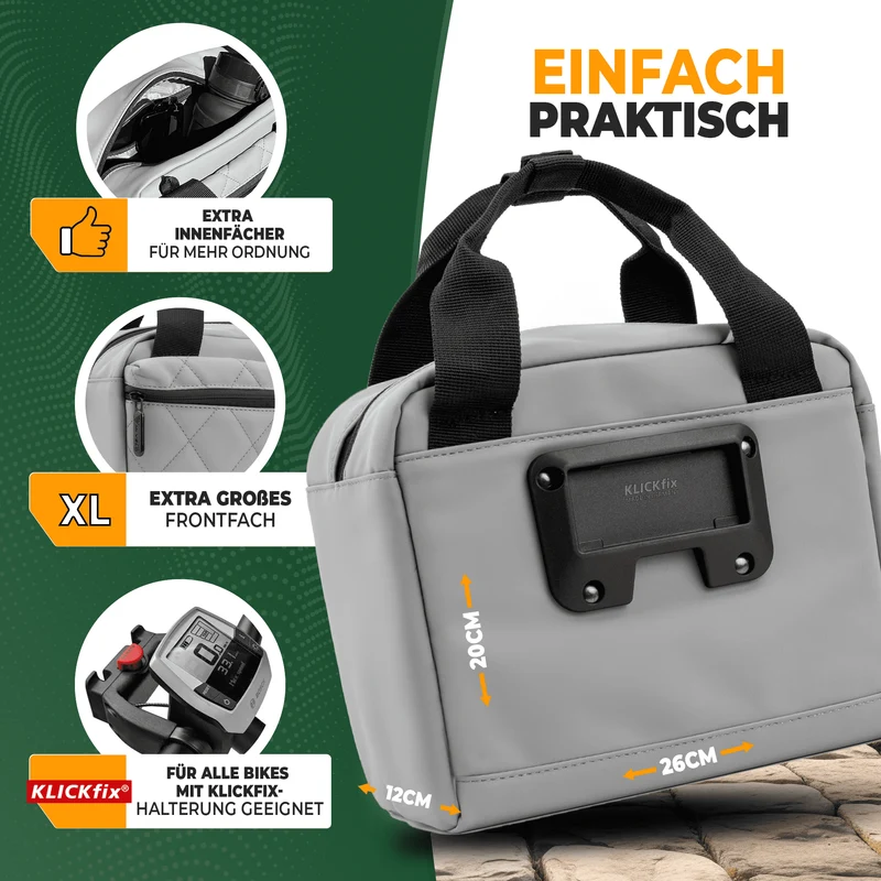 Lenkertasche mit Tragegriff 6L „LUNA“