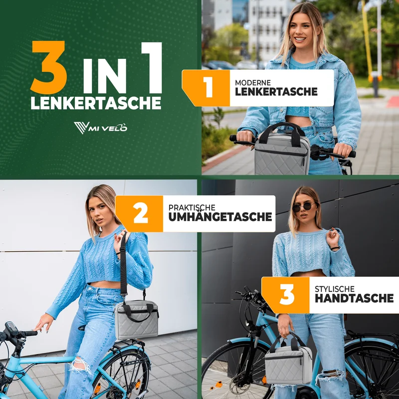 Lenkertasche mit Tragegriff 6L „LUNA“