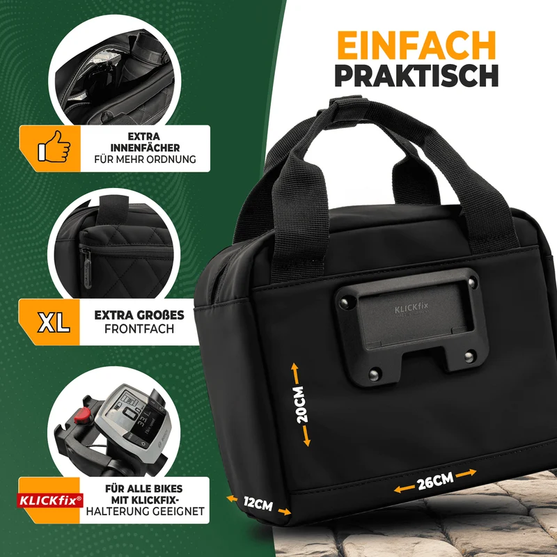 Lenkertasche mit Tragegriff 6L „LUNA“