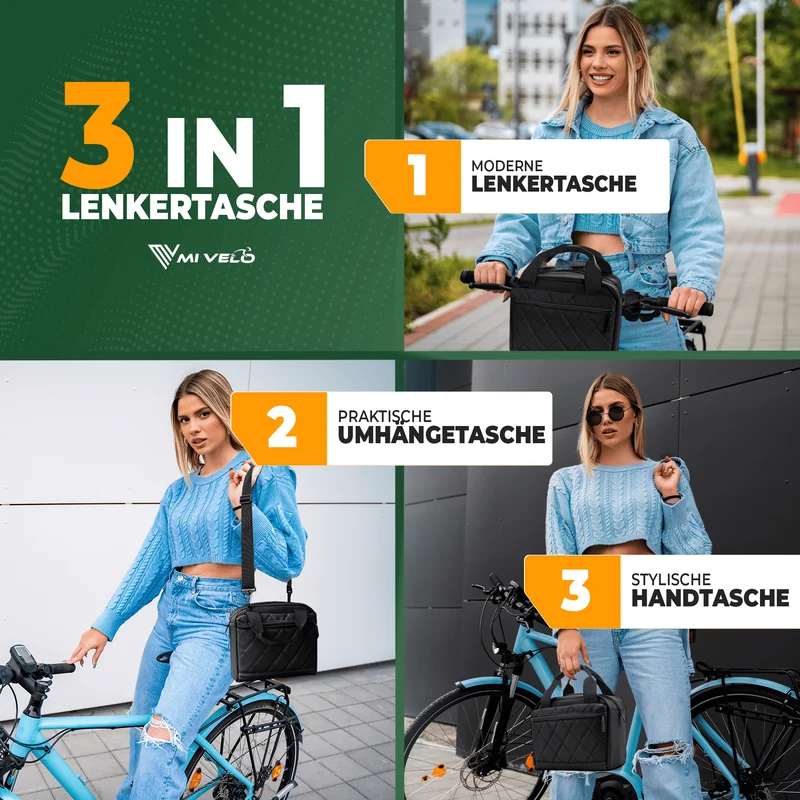 Lenkertasche mit Tragegriff 6L „LUNA“