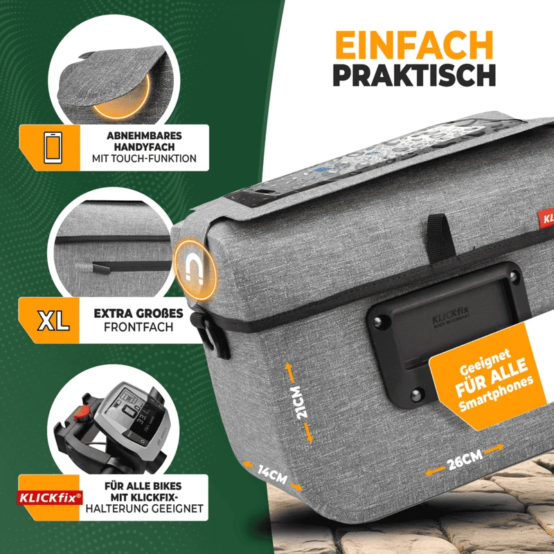 Wasserdichte Lenkertasche mit Handyfach 7L „BOB“