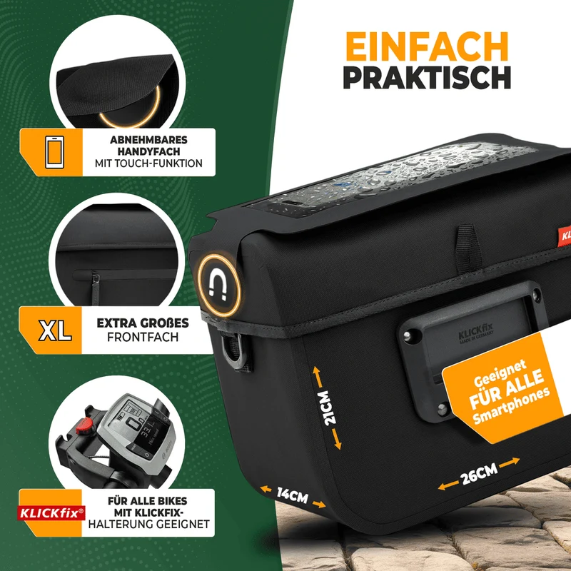 Wasserdichte Lenkertasche mit Handyfach 7L „BOB“