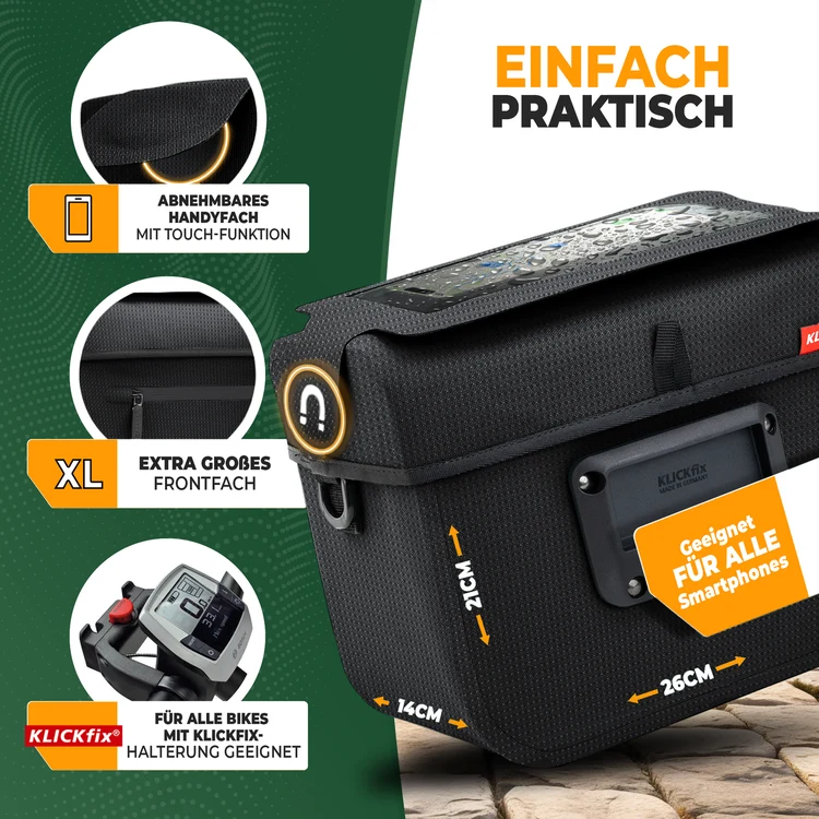 Wasserdichte Lenkertasche mit Handyfach 7L „BOB“