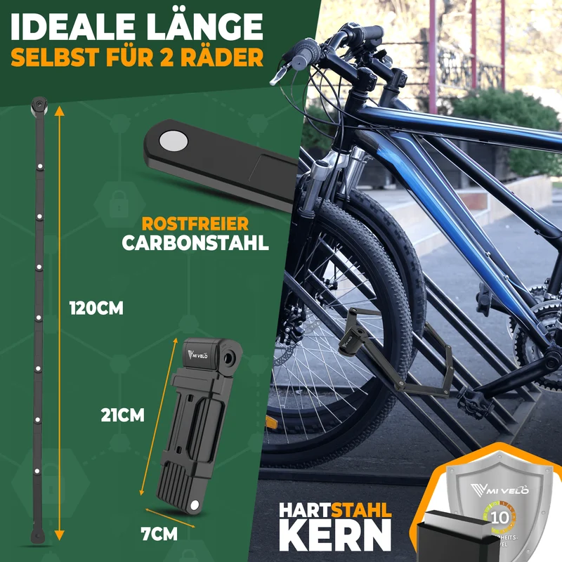 Fahrradschloss Faltschloss mit Schlüssel 120cm „TAURUS“