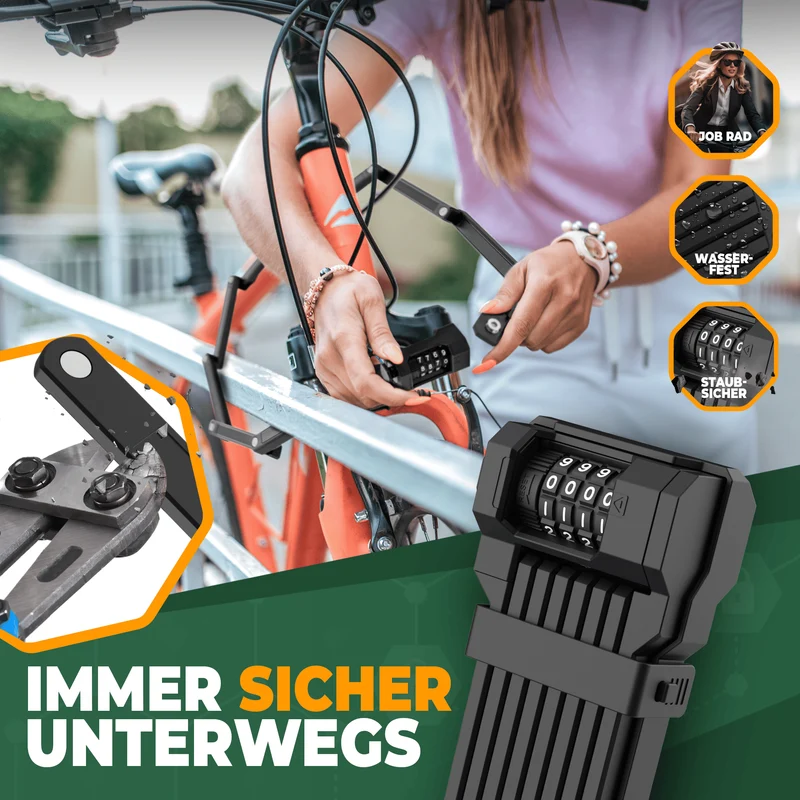 Fahrradschloss Faltschloss mit Zahlencode 120cm „TAURUS“