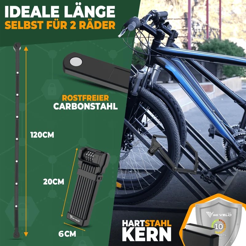 Fahrradschloss Faltschloss mit Zahlencode 120cm „TAURUS“