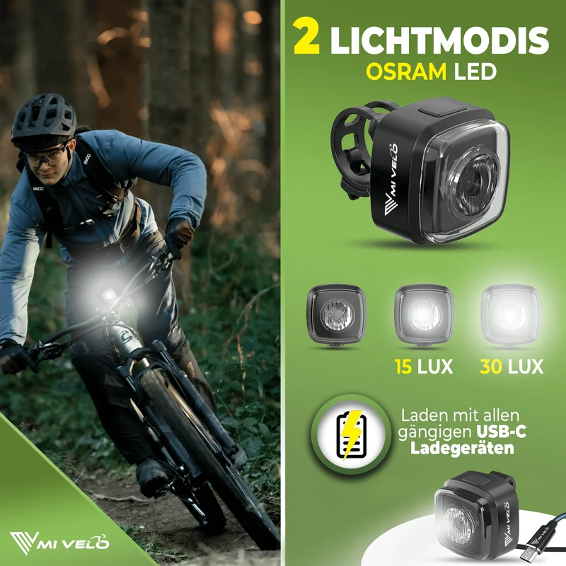 Fahrradlicht vorne 30Lux „CUBE Front“